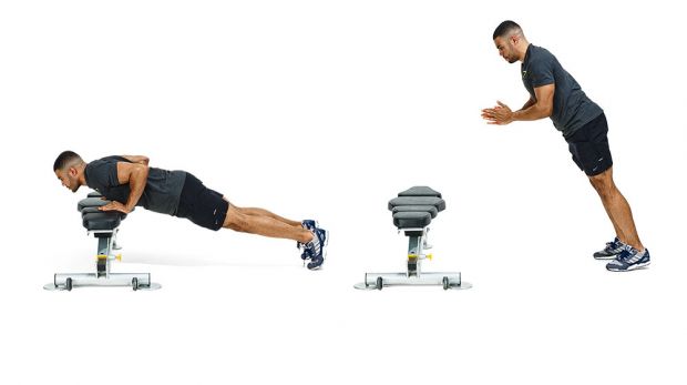 Incline clap press-up -تمرین فول بادی با وزن بدن Incline clap press-up -تمرین فول بادی با وزن بدن